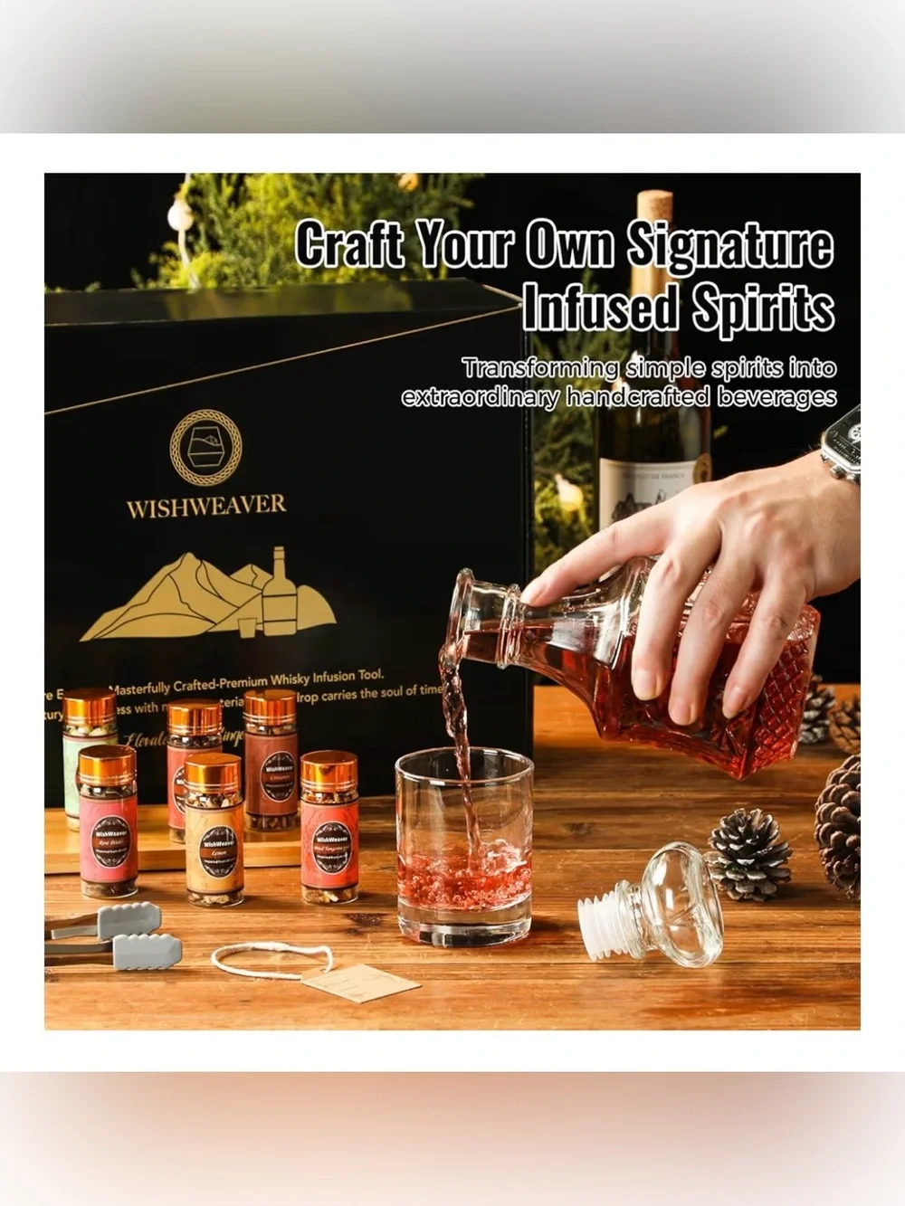 Alcohol Infusion Kit, 16 Natural DIY Whiskey Making Kit